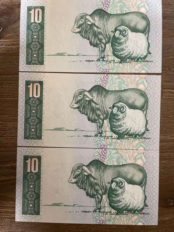 GHC de Kock *** R10 *** 1982 second issue *** 3 amazing consecutive notes