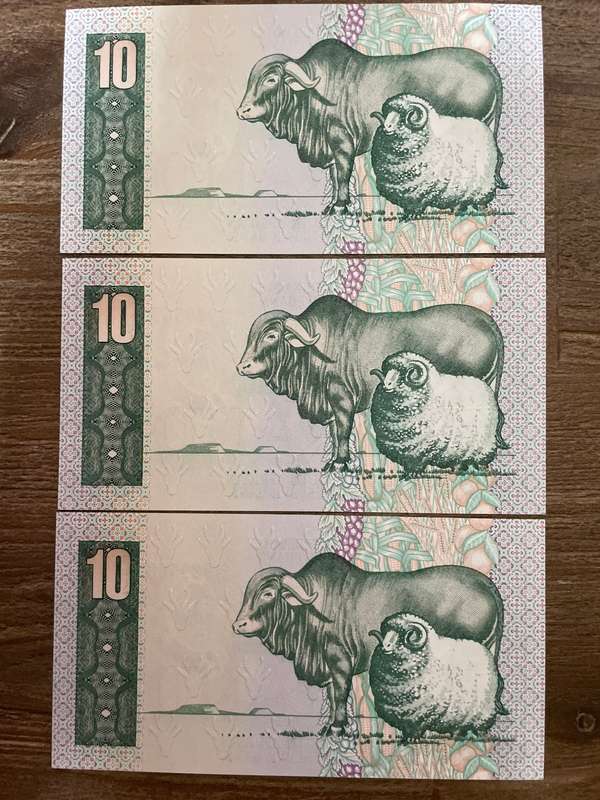 GHC de Kock *** R10 *** 1982 second issue *** 3 great consecutive notes