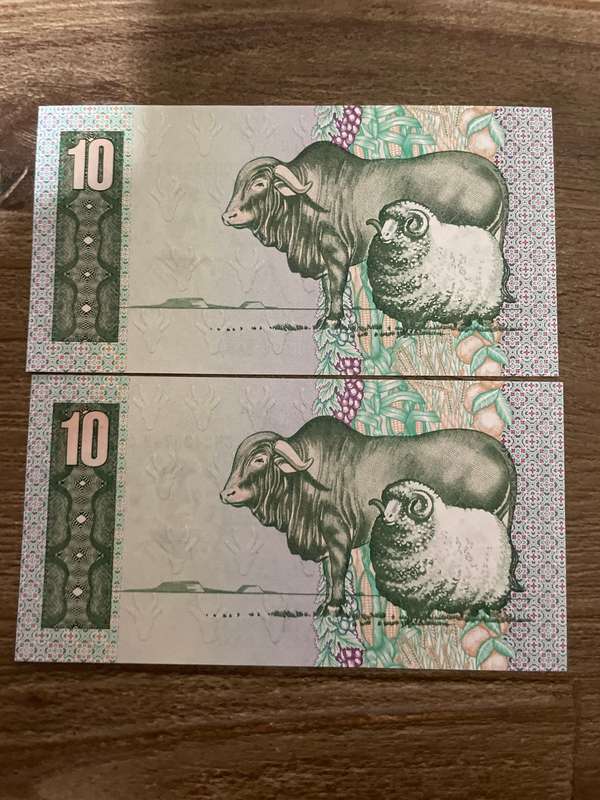 GHC de Kock *** R10 *** 1985 third issue *** 2 great consecutive notes