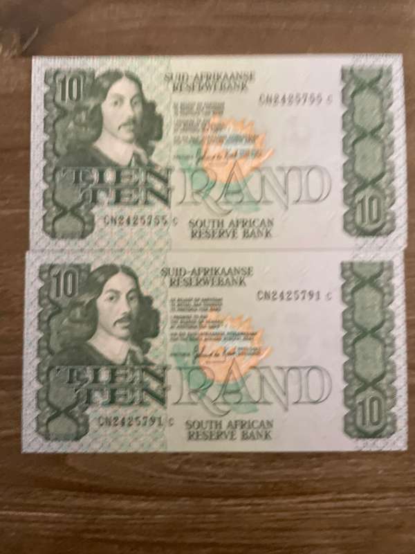 GHC de Kock *** R10 *** 1985 third issue *** 2 great consecutive notes