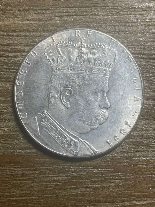 1891 *** Italian 5 lira *** Imitation Crown not silver