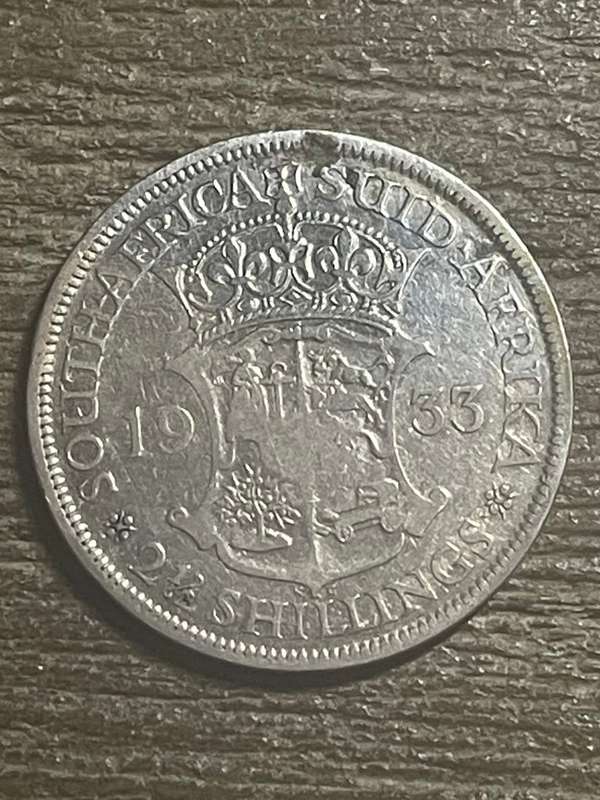 1933 *** 2 1/2 Shilling *** filler coin 11.31g of silver under vf
