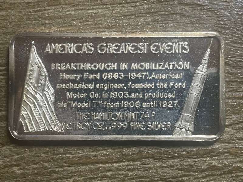 Silver 1 oz *** Horseless Carriage *** 1976 Hamilton Mint do your research