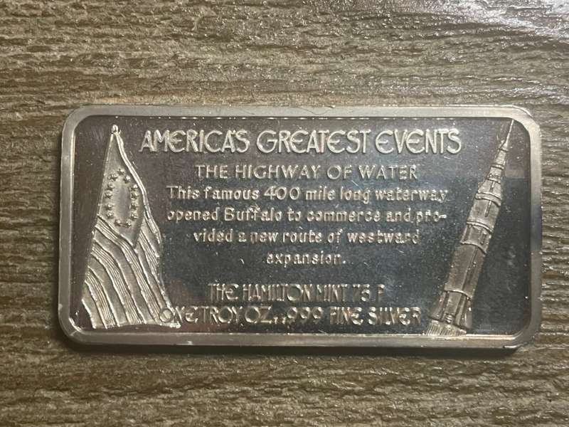 Silver 1 oz *** Completion of the canal *** 1976 Hamilton Mint do your research