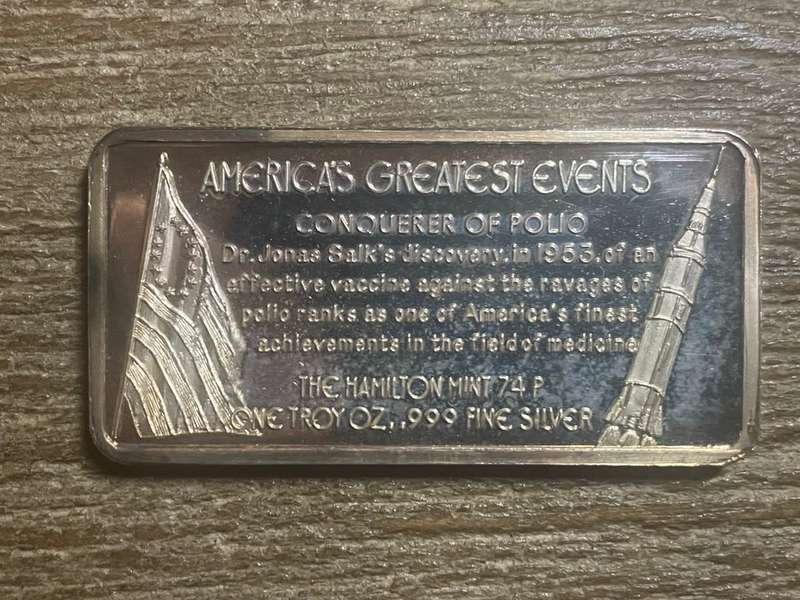 Silver 1 oz *** Salk Vaccine *** 1976 Hamilton Mint do your research