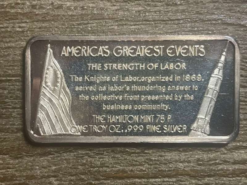 Silver 1 oz *** Labours union *** 1976 Hamilton Mint do your research