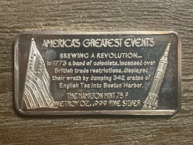 Silver 1 oz *** Boston Tea Party *** 1976 Hamilton Mint do your research
