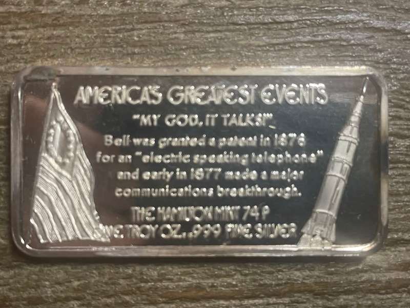 Silver 1 oz *** Invention of the Telephone *** 1976 Hamilton Mint do your research