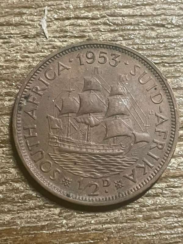 1953 *** 1/2 Penny *** Flat strike still collectable