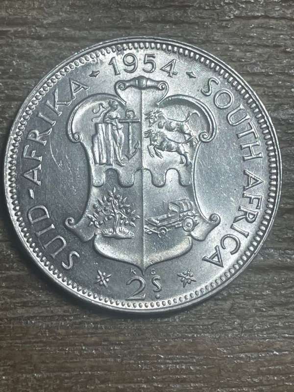 1954 *** 2 shilling *** close to unc