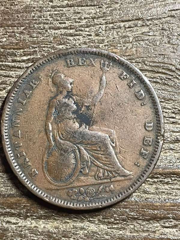 1837 *** William IV Halfpenny British Copper Coin *** almost 200 year old