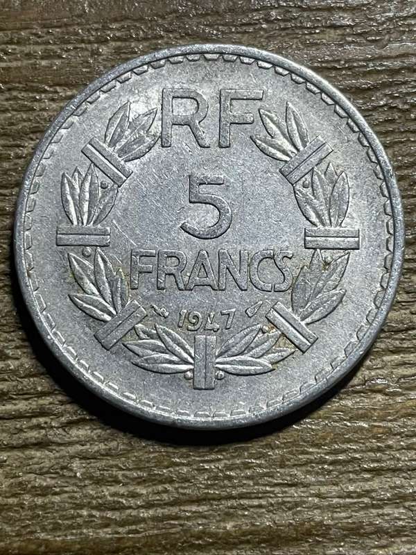 1947 *** French 5 Franc *** Aluminium coin