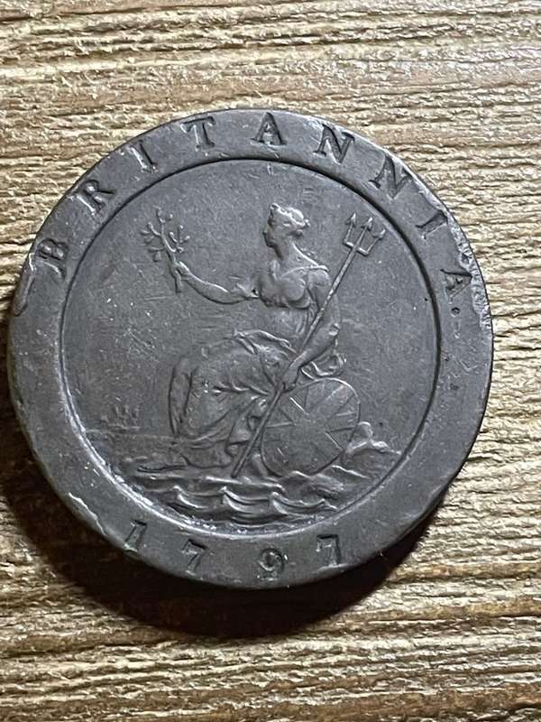 1797 *** British 2 pence / double  carthwright penny *** exceptional find