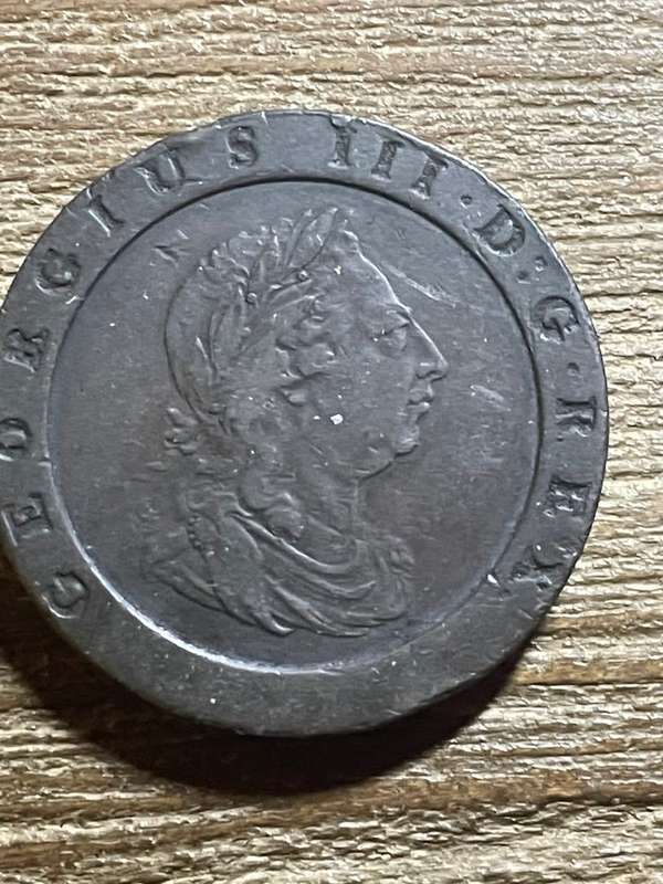 1797 *** British 2 pence / double  carthwright penny *** exceptional find
