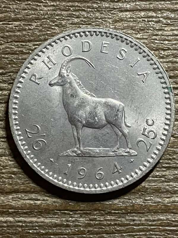 1964 *** Rhodesia 25c /// 2/6 *** au condition