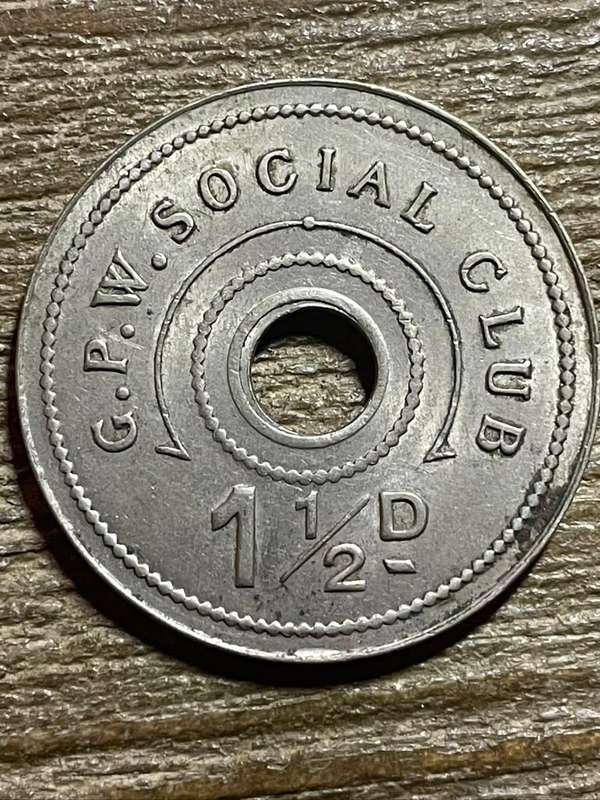 GPW Social Club *** 1 1/2D *** govt printing works social club *** herns 244h