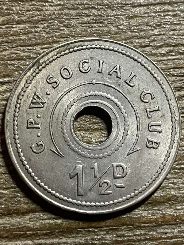 GPW Social Club *** 1 1/2D *** govt printing works social club *** herns 244h