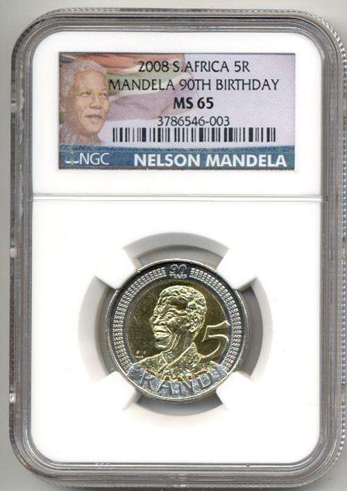 2008 MANDELA 90TH BIRTHDAY *** MS65 *** Very low pice
