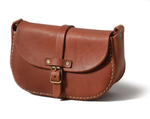 Leather Hand-stitched Ladies Shoulder / Cross Body Purse - Available in tan, black or dark brown