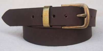 Geniune Cowhide Leather Belt - available in black, brown or tan with silver or brass solid buckle