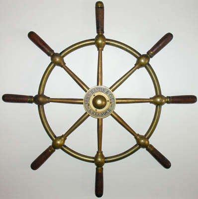 GENUINE JOHN HASTIE & CO LTD 25" BRASS SHIP STEERING WHEEL - ONE OF A KIND!!!