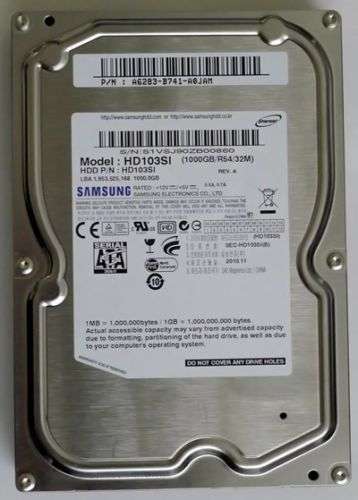 Samsung 1 TB/1000GB 5400 RPM 32MB Cache SATA 3.5 inch Bulk/OEM Desktop Hard Drive HD103SI