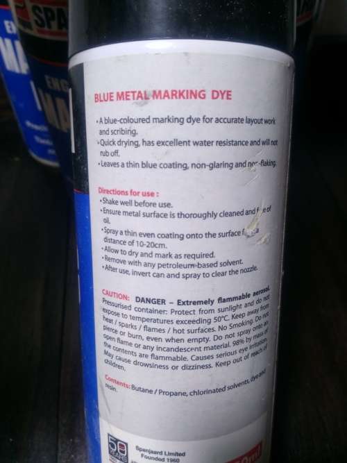 6X SPANJAARD ENGINEERING MARKING BLUE PAINT 350ML