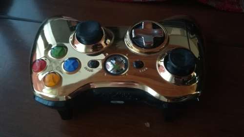 GENUINE MICROSOFT XBOX 360 CHROME GOLD STAR WARS EDITION WIRELESS CONTROLLER