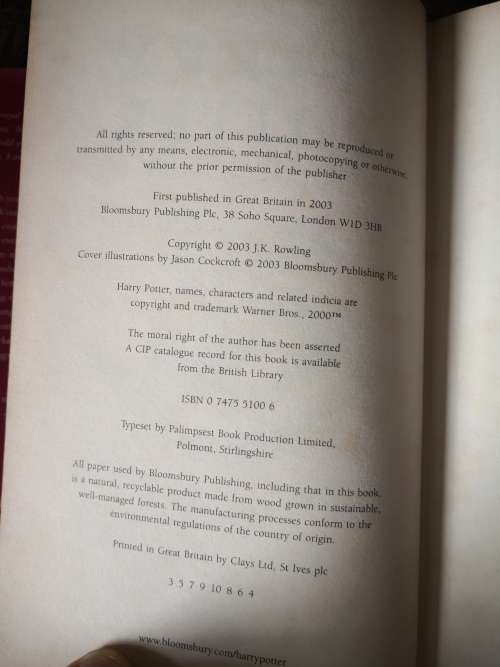 HARRY POTTER AND THE ORDER OF THE PHOENIX BY J.K. ROWLING