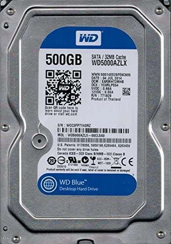 WESTERN DIGITAL WD5000AZXL 500GB INTERNAL SATA HARD DRIVE