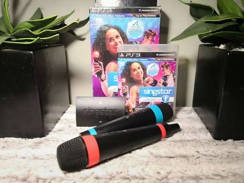 SINGSTAR + DANCE PS3 GAME+ 2X GENUINE SINGSTAR MICROPHONES BUNDLE
