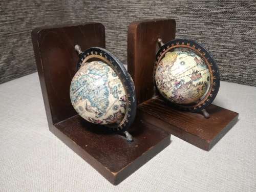 VINTAGE GLOBE BOOKENDS