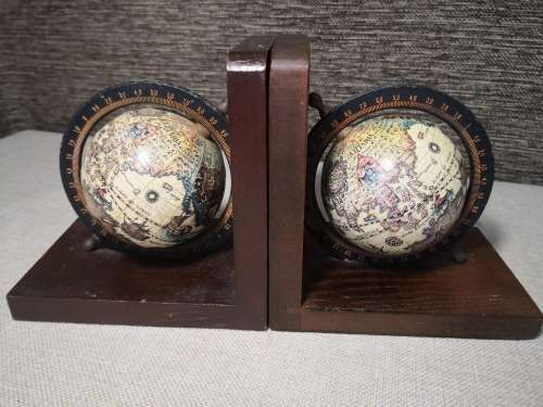 VINTAGE GLOBE BOOKENDS
