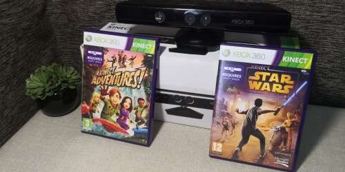 Xbox 360 Kinect sensor with 2 games