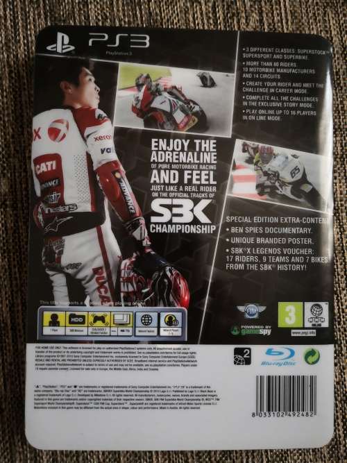SBK X Ps3 game (Steelbook collectors edition)