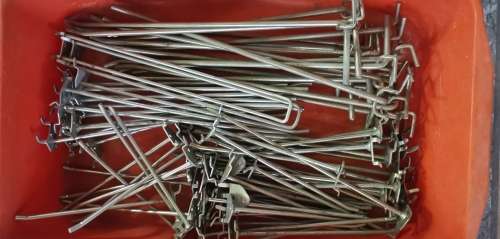 79x Assorted pegboard hooks (sold as a lot)