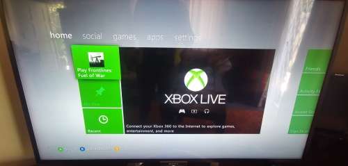 Xbox 360 Console with 2 controllers and 32 games