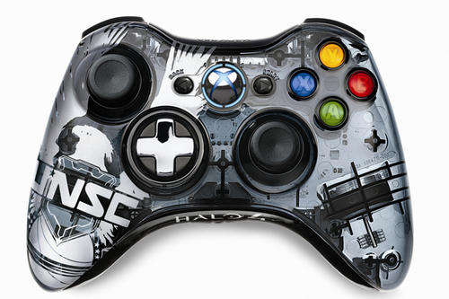 LIMITED EDITION HALO 4 XBOX 360 SEE THROUGH WIRELESS CONTROLLER -LIKE NEW!