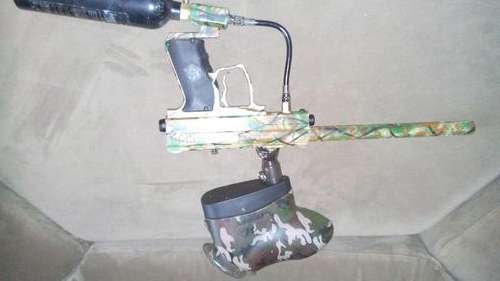 SPYDER MR1 FULLY AUTO PAINTBALL MARKER WITH EYE-FORCE CYCLONE FEEDER