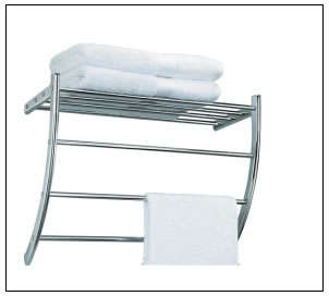 BEAUTIFUL CHROME TOWEL RACK/RAIL WITH SHELF-FREE SHIPPING!!!