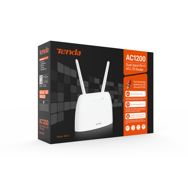Tenda AC1200 Dual-Band Wi-Fi 4G LTE Router (TND-4G07)