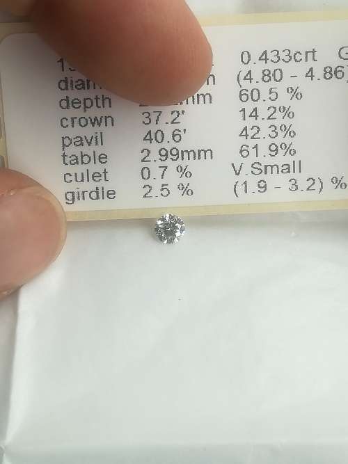 0.433 Diamond!! D Color!!