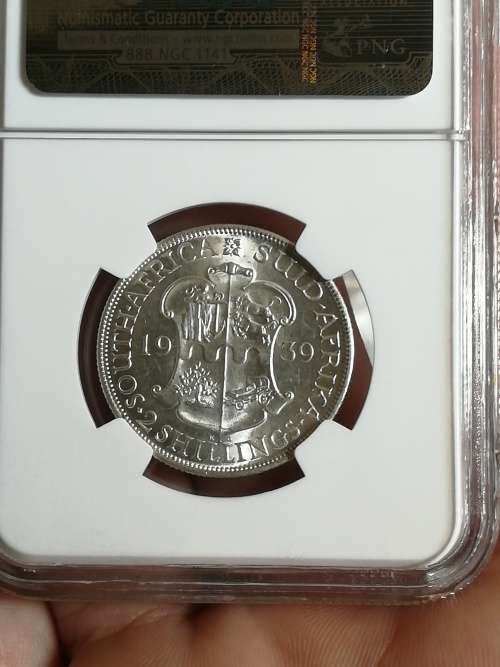 1939 2 Shilling!! AU58!! NGC! On Snap Friday Auction!! Very rare in any condition!!