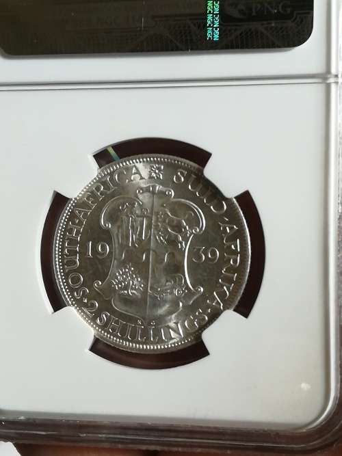 1939 2 Shilling!! AU58!! NGC! On Snap Friday Auction!! Very rare in any condition!!