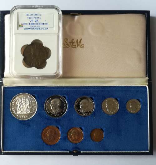 1931 Penny!! Ultra rare!!+ Silver 1979 Proof set!Weekend Auction. From R1.