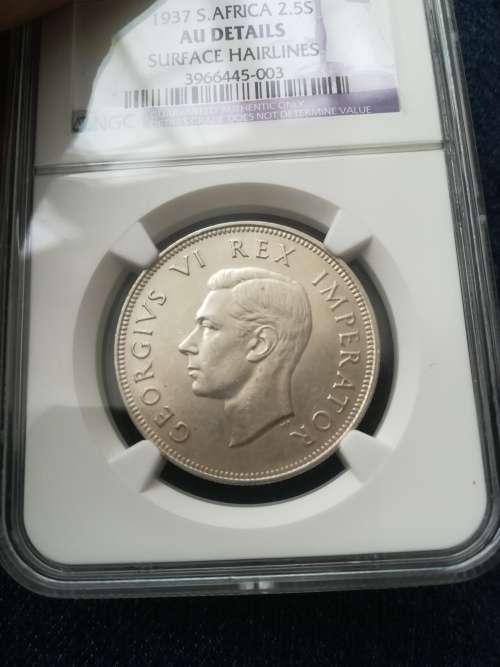 1937 2.5 Shilling!! Rare!! NGC Graded! From R1!! Excellent Collectors Item!!