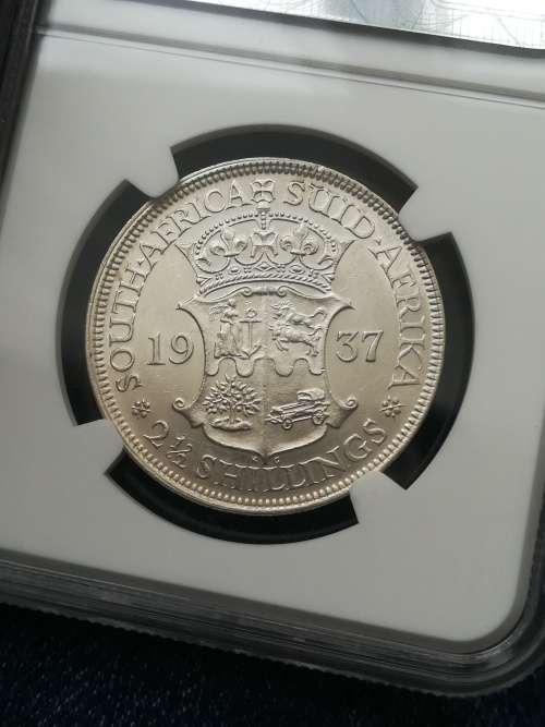 1937 2.5 Shilling!! Rare!! NGC Graded! From R1!! Excellent Collectors Item!!
