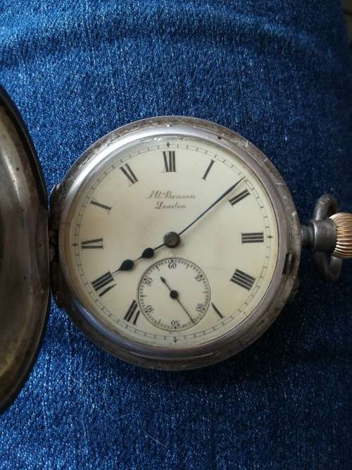 RARE!! Antique Early 1900 Silver JW. Benson, London Pocket Watch!!
