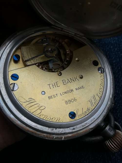 RARE!! Antique Early 1900 Silver JW. Benson, London Pocket Watch!!