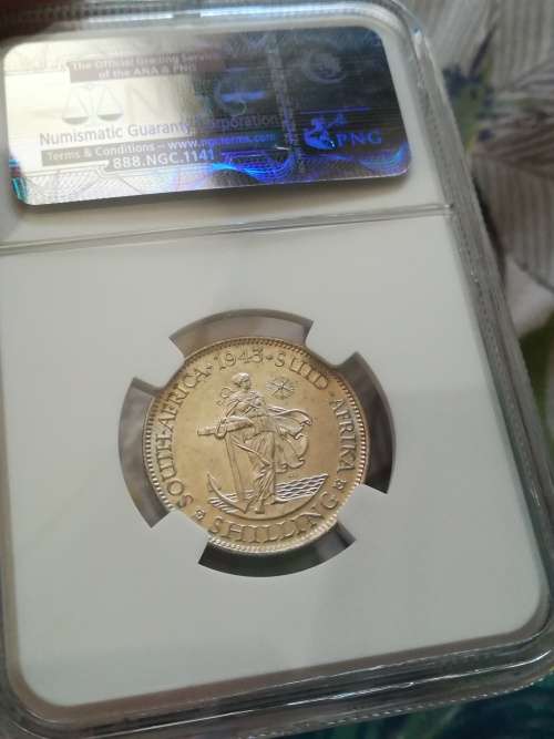 1943 Shilling!! RARE!!Excellent condition!! NGC!!Weekend Special from R20!!